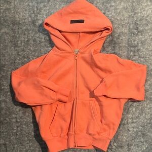 Essentials fear of God Kids Coral oversized zip up Hoodie
